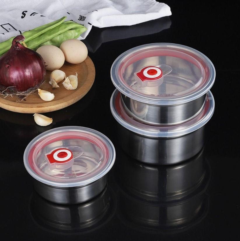 Set 3 containere din inox 0