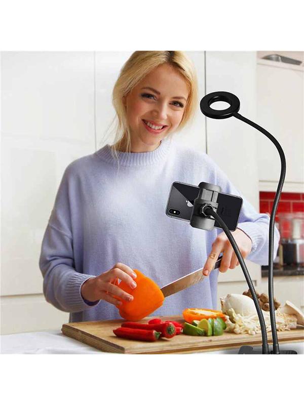 Suport pentru telefon cu cleste si lumina de fundal Professional Live Stream 2