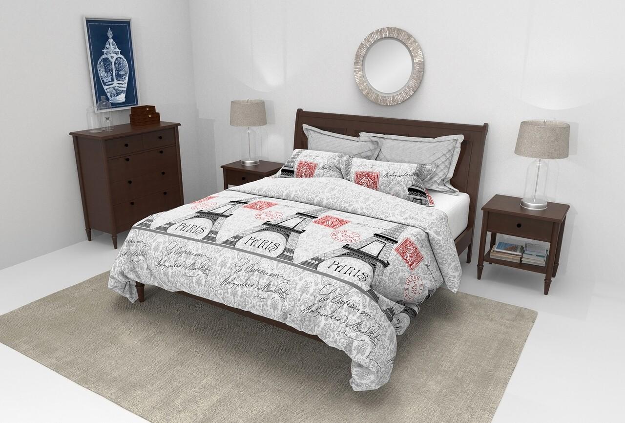 Set 2 perne microfibra 50x70 cm si pilota matlasata 220x200 cm Paris 3