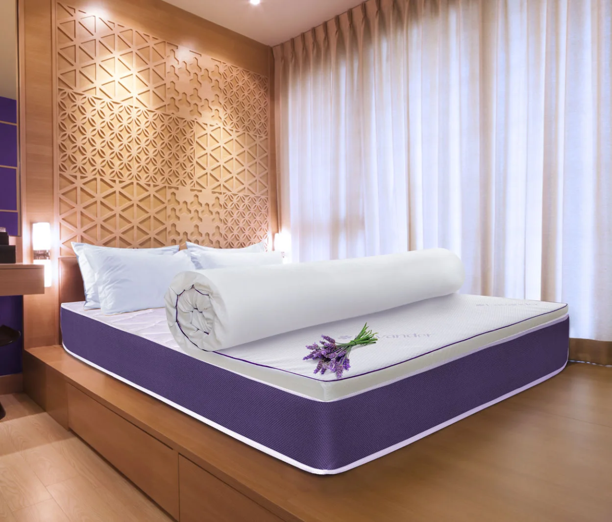Topper saltea Bedora Dual Confort Lavanda Therapy Memory 140x200 cm 4