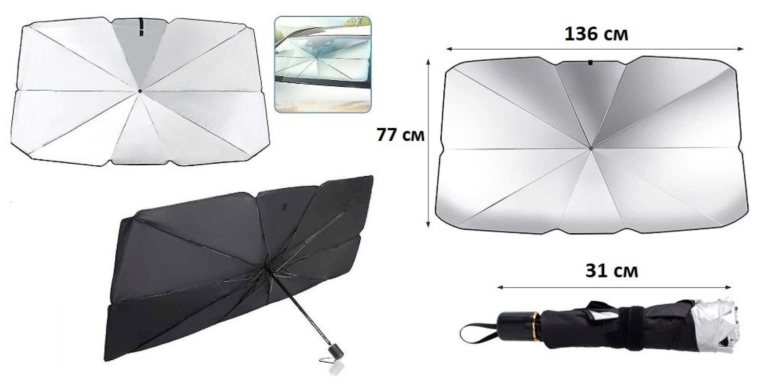 Parasolar pliabil tip umbrela pentru masina