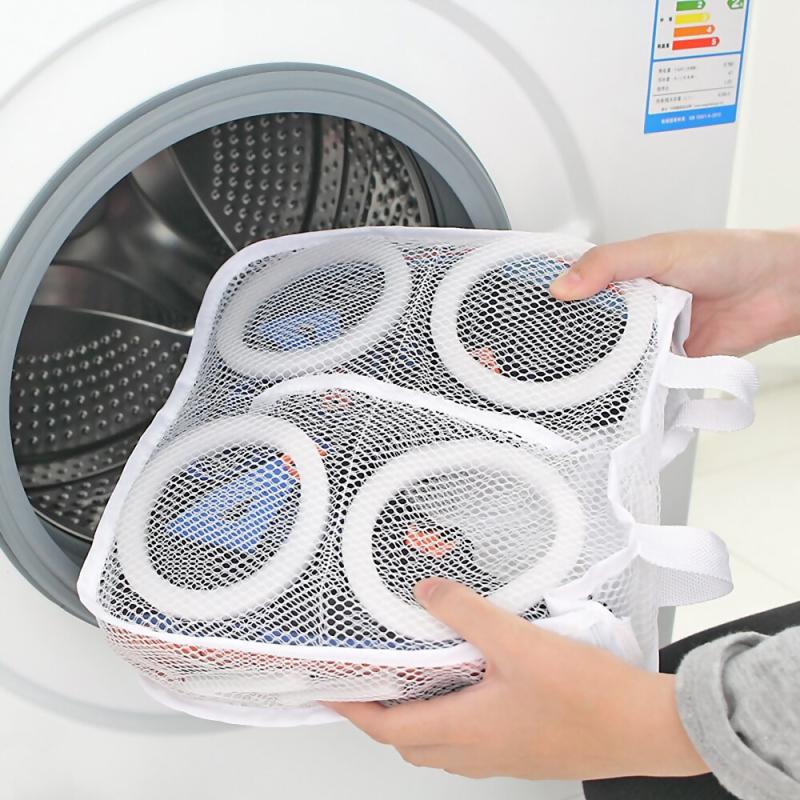 Saci din plasă pentru spalarea incaltamintei - Alb